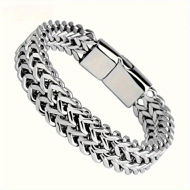 LChome Armband, Edelstahl, Doppelreihen, silber, Damen, 21 cm - Bild 1