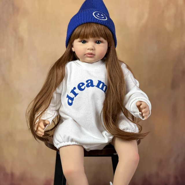 BZDOLL Prinzessin Reborn-Puppe, Weiche Vinyl-Puppe mit Stoffkörper, 60cm - Bild 1