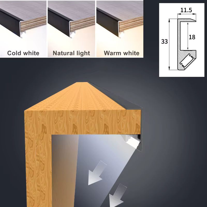 FÜHRTE LED Aluminium Profil Schiene mit Bewegungssensor für Schränke und Garderoben in Silber, 45 Grad Schräge - Bild 4