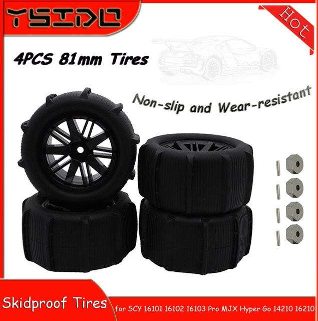 YSIDO 4-teiliges Set, 81mm Skidproof Gummi Reifen, Schwarz - Bild 1