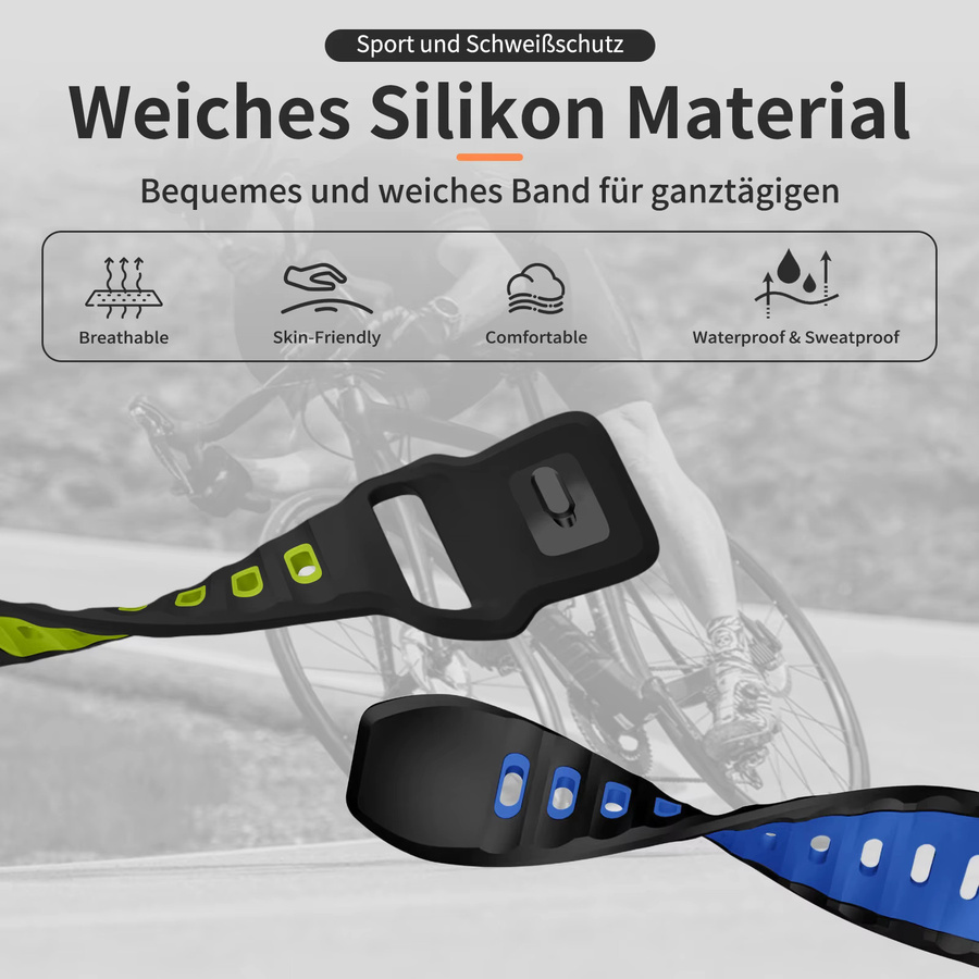 Samsung Uhrenarmband Silikon, Schwarz, Unisex - Bild 3