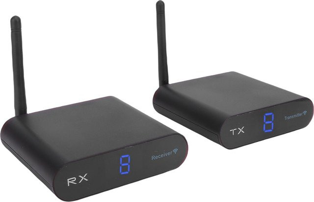 OutsideWorld Kabelloser AV-Sender und Empfänger Kit Type 1 in Schwarz mit Wi-Fi Plug and Play TV-Adapter Konverter - Bild 1