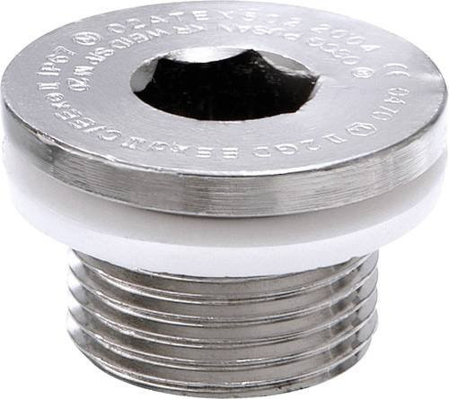 WISKA ATEX-Blindstopfen M32x1,5 aus vernickeltem Messing in Silber mit Innensechskant und IP66 Schutzart - Bild 1