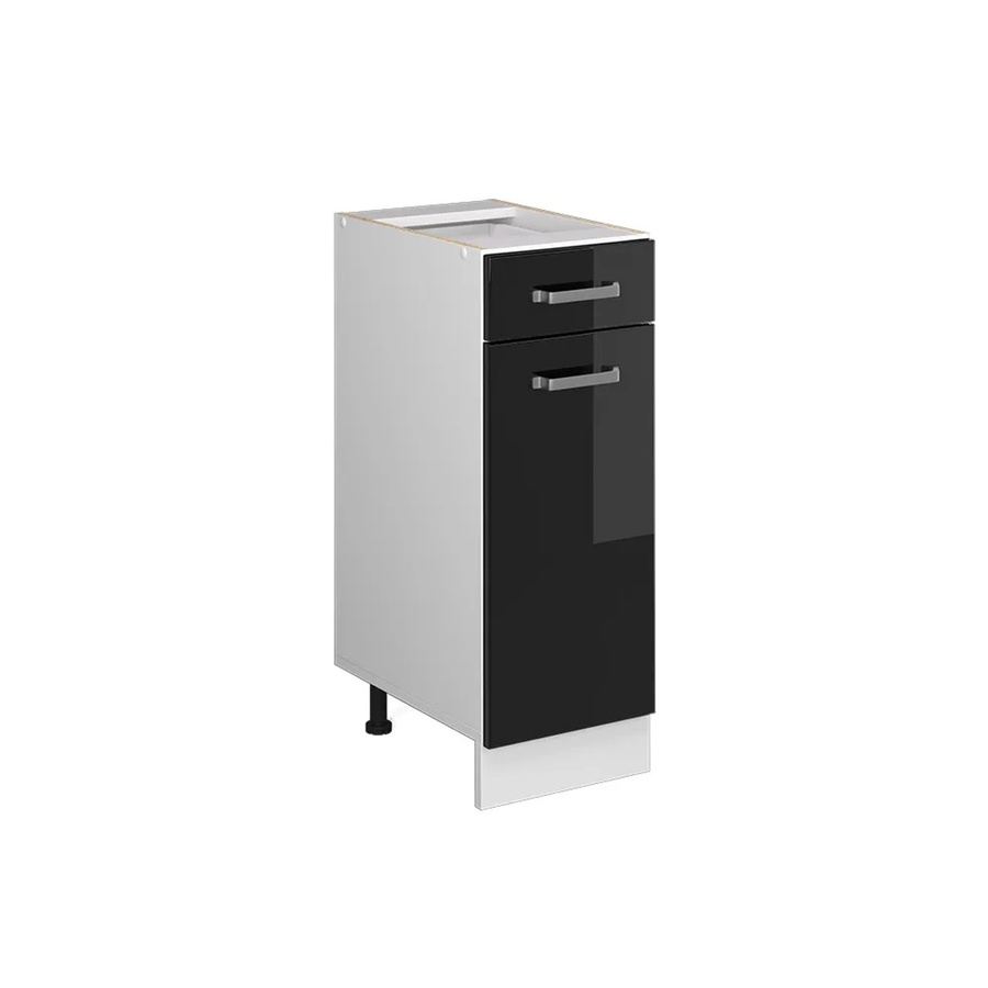 Vicco Küchenunterschrank R-Line Schubunterschrank in Weiß und Schwarz mit Hochglanz-Finish, Breite: 30 cm - Bild 3