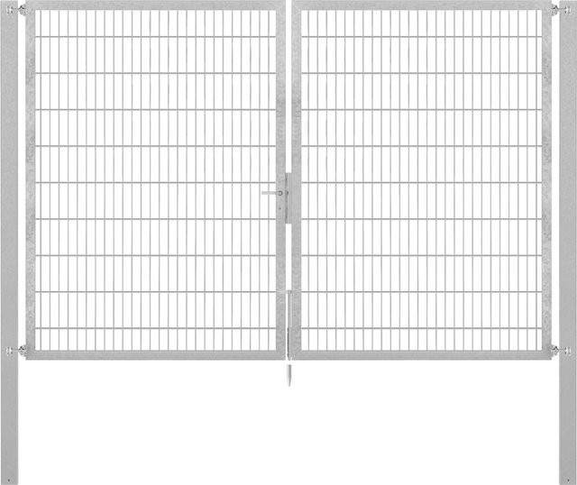 Doppeltor Flexo Plus aus Stahl, Feuerverzinkt, Breite: 300 cm, Höhe: 200 cm, inklusive Pfosten B/T/H: 100 x 100 x 100 cm - Bild 1