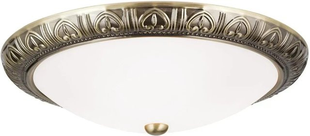 Orion Leuchten Deckenleuchte Pankok in Bronze und Creme mit Glas, Durchmesser: 38 cm - Bild 1