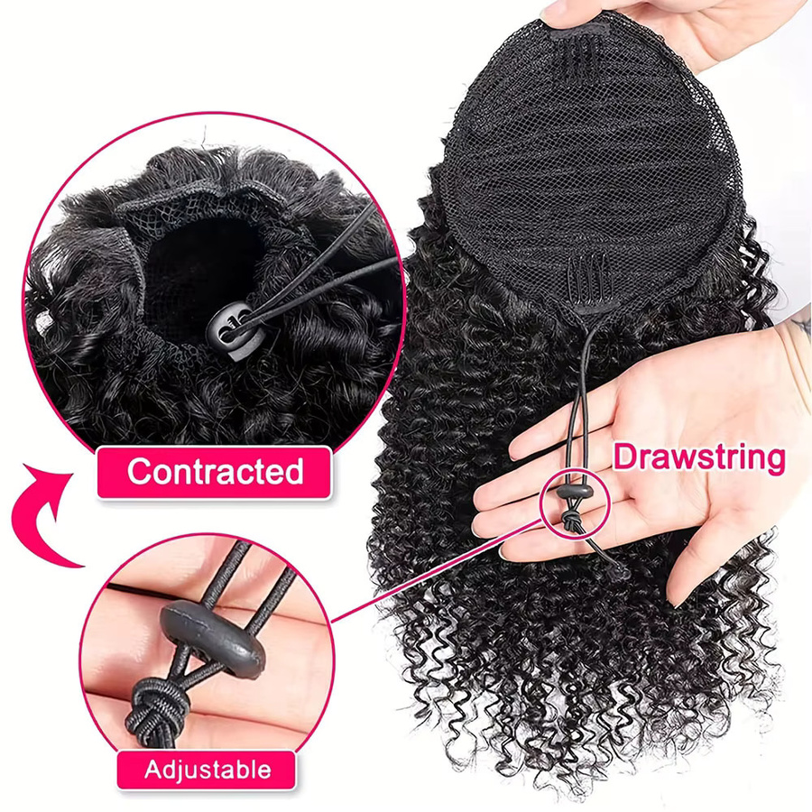 Manetique Pferdeschwanz-Extensions, Wasserwelle, synthetisch, Damen - Bild 3