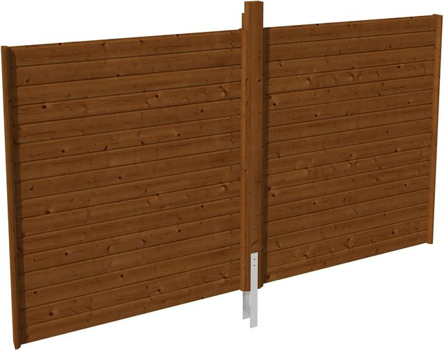 Skan Holz Rückwand Profilschalung aus Nadelholz in Nussbaum, B: 355 cm, H: 200 cm - Bild 1