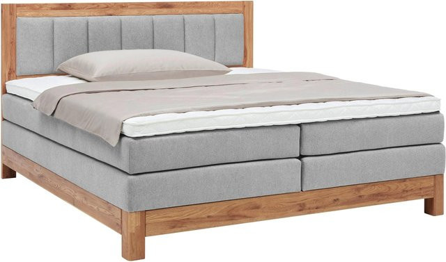 ecoTree Boxspringbett Carolina in Eiche und Grau mit Hybrid-Matratze, B/T/H: 180 x 200 cm - Bild 1