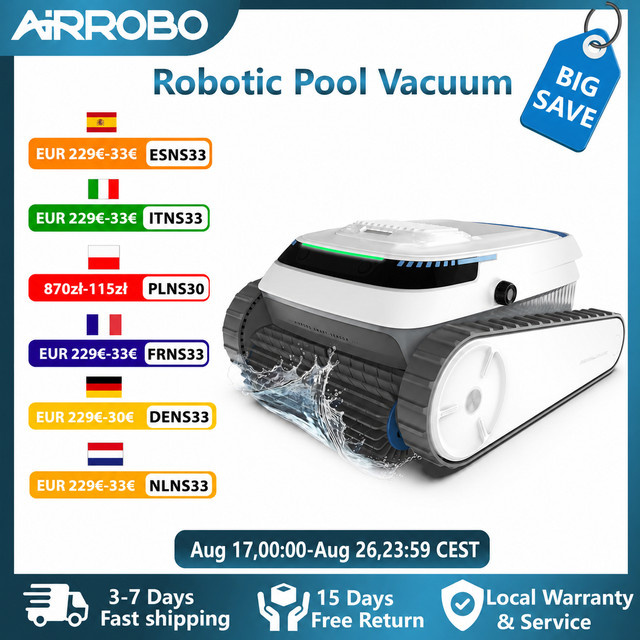 AIRROBO PC10 Schlauer Poolroboter in Weiß für Einbau- und Aufstellbecken zur Reinigung von Boden, Wänden und Wasserlinie - Bild 1