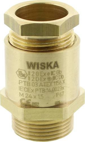 Wiska Kabelverschraubung M25 aus Messing in Natur mit Dichtung, schlagfest, Farbe: Gold - Bild 1