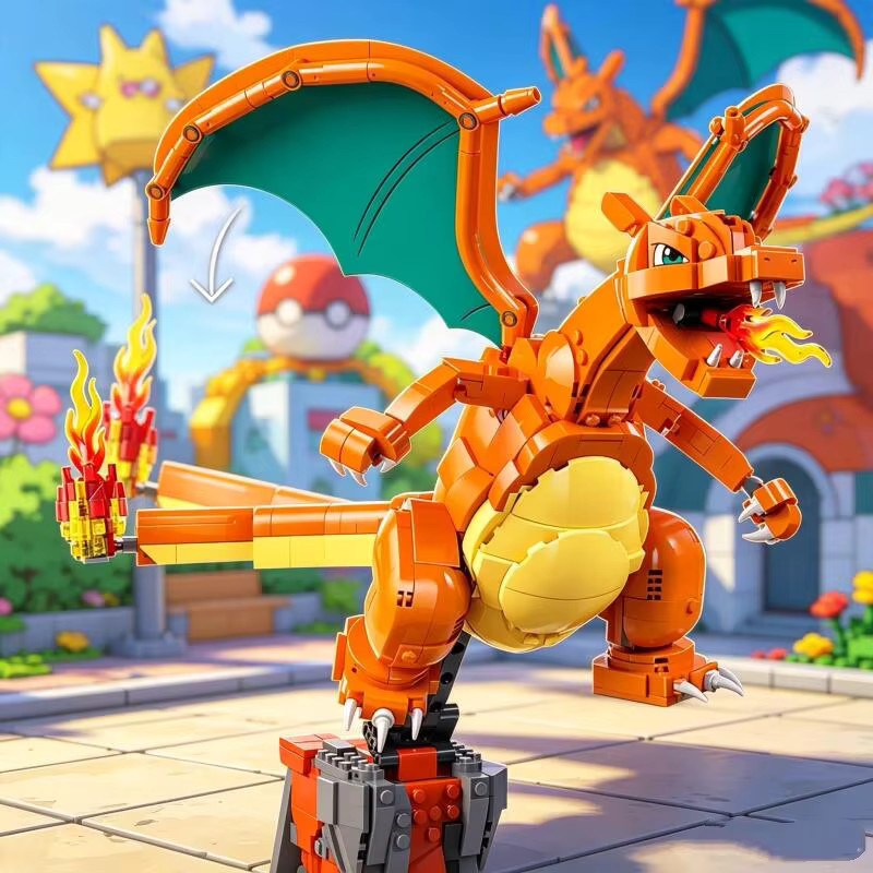 Potdemiel Pokémon Venusaur Charizard Blastoise Bausteine Modell-Spielzeug, 6838 Teile, ab 14 Jahre - Bild 2
