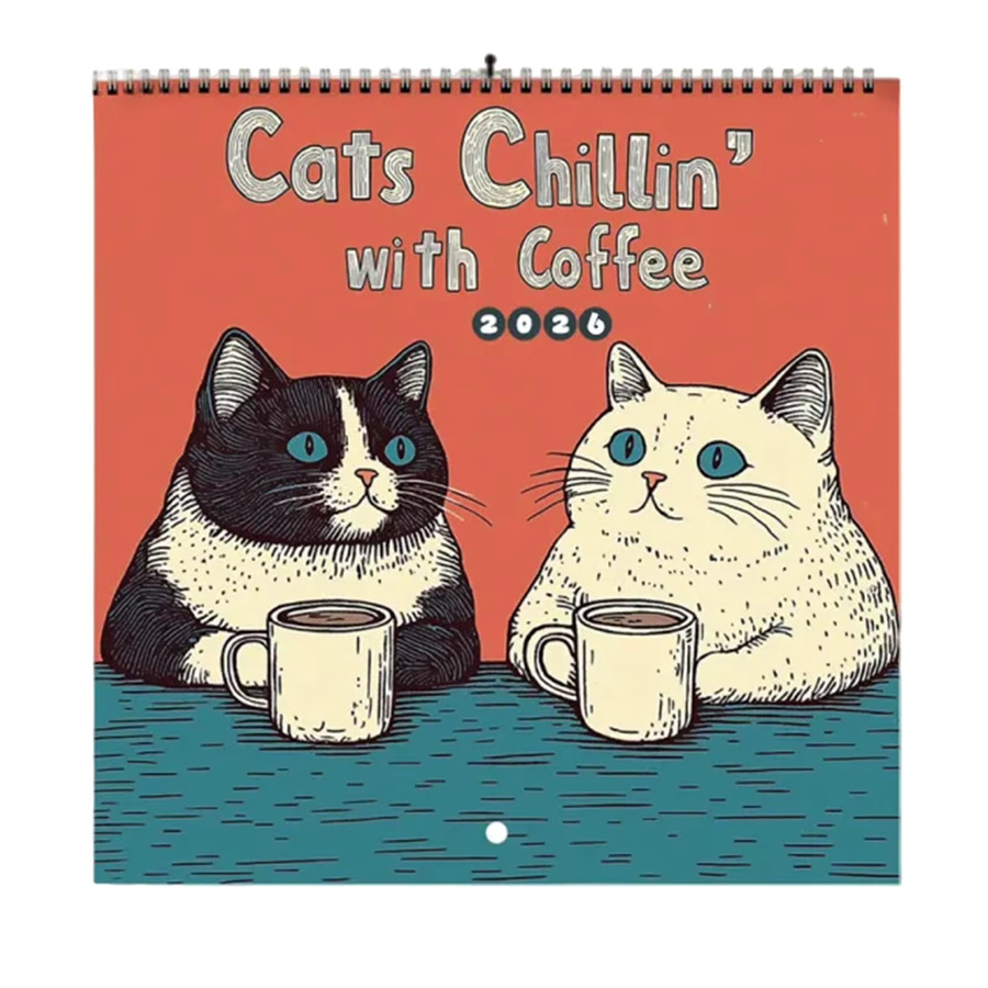 Wandkalender 2026 mit Katzen-Design in Multicolour zum Aufhängen - Bild 4