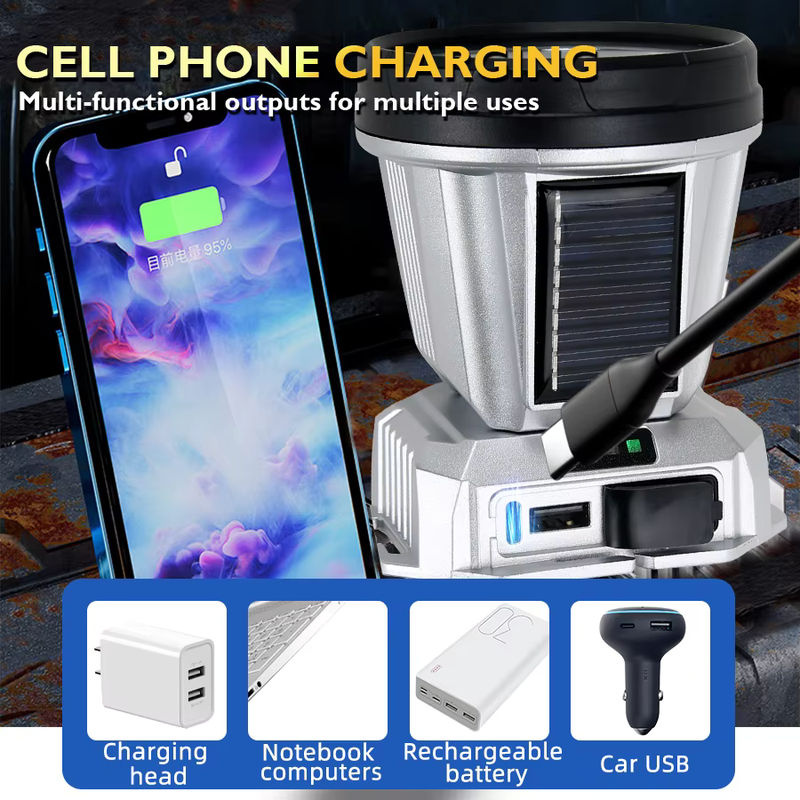 KDULIT Solar LED Flutlicht mit Bewegungssensor und USB-Wiederaufladung, Weiß, Outdoor-Scheinwerfer - Bild 5