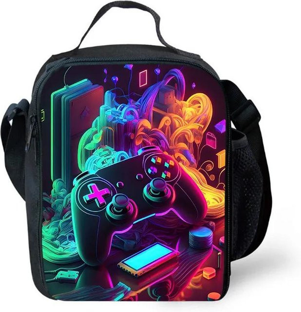 Isolierte Kinder-Lunchtasche von Fancy Style Studio mit Cartoon-Spielkonsolen-Design in Multicolour - Bild 1