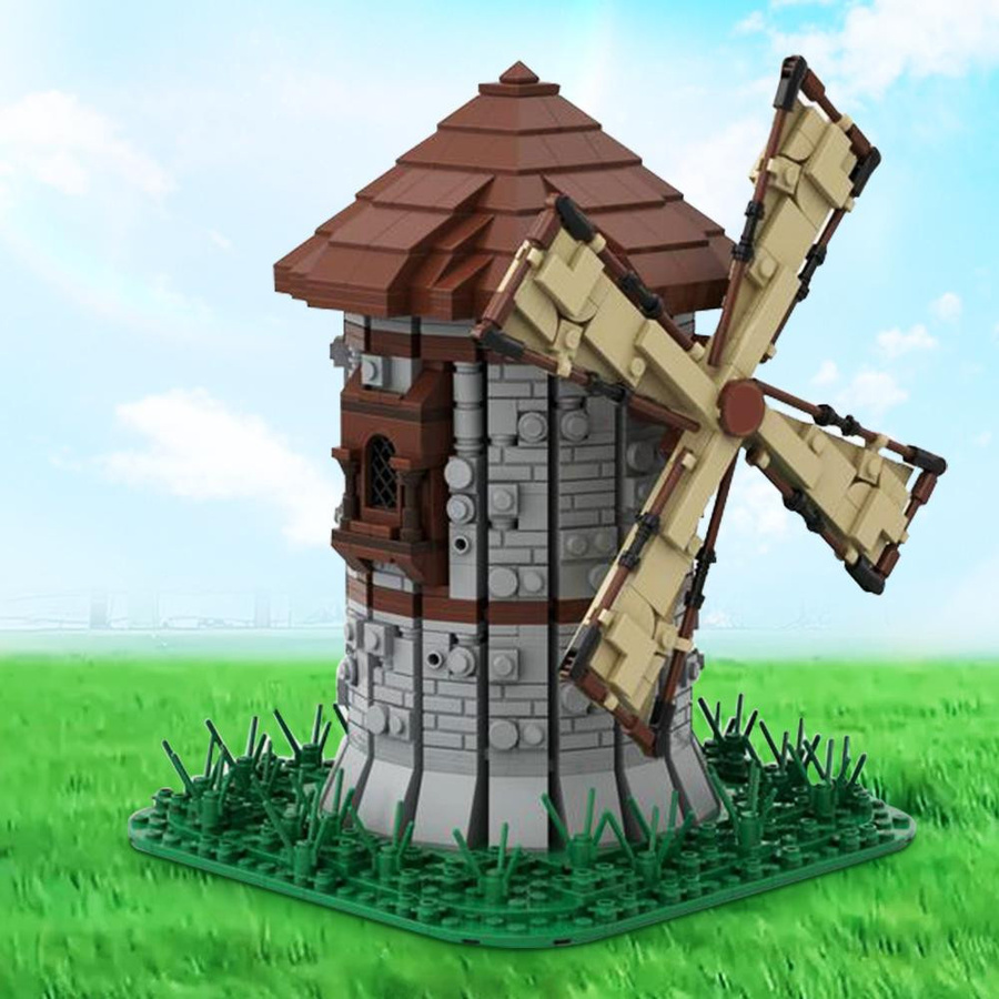 Yiran toy Mittelalterliche Windmühle Konstruktionsbausteine ab 14 Jahren - Bild 3