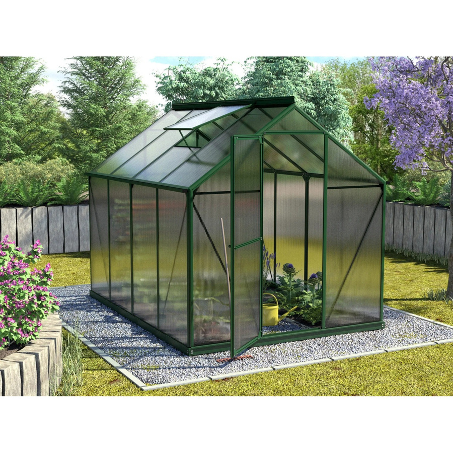 Vitavia Gewächshaus Triton 5000 in Smaragdgrün mit 6 mm Hohlkammerplatten und Stahlfundament, 5,0 m² - Bild 4
