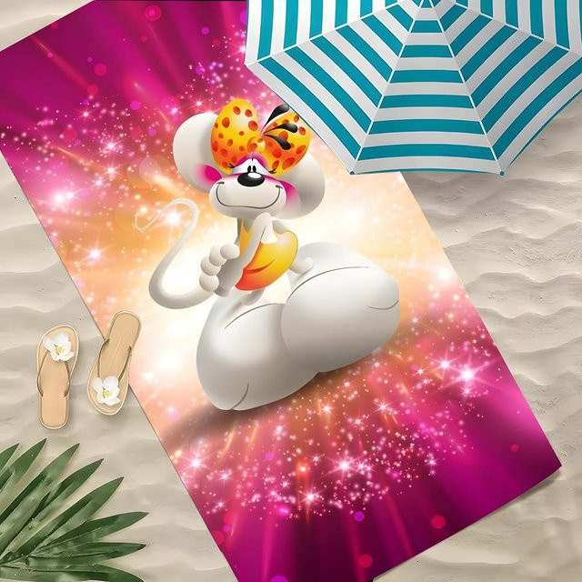 D-Diddl Maus Handtuch aus Polyester, sandfrei und schnelltrocknend, Multicolour, B/H: 100 x 50 cm - Bild 1