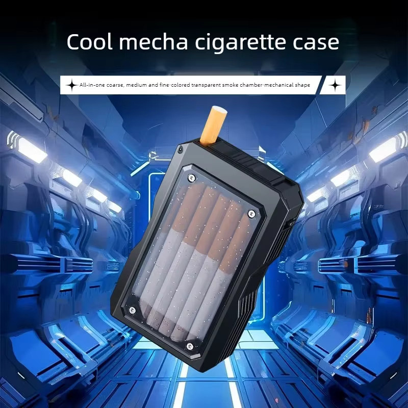 KeYi Zigarettenschachtel Set aus Kunststoff, 20 Stück, transparent und orange, versiegeltes Zigarettenetui mit druckbeständigem Schiebedeckel - Bild 2