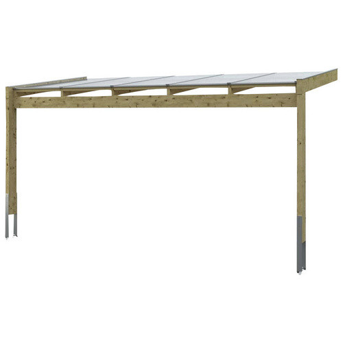 Skan Holz Terrassenüberdachung Novara aus Leimholz mit Polycarbonat-Dach in Braun, B: 557 cm, T: 259 cm, H: 274 cm - Bild 2