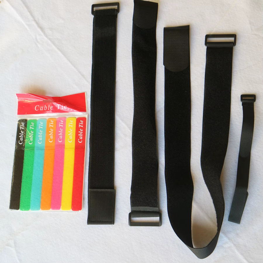 OKNOW Wiederverwendbare Nylon-Gepäckbänder mit Schnalle und Klettverschluss, Farbe: Schwarz - Bild 2