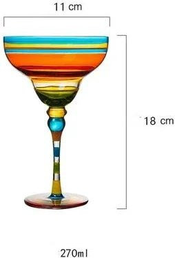 Handgefertigter Cocktailbecher Yiran Furniture in Blau, gestreiftes Glas mit 270ml - Bild 1