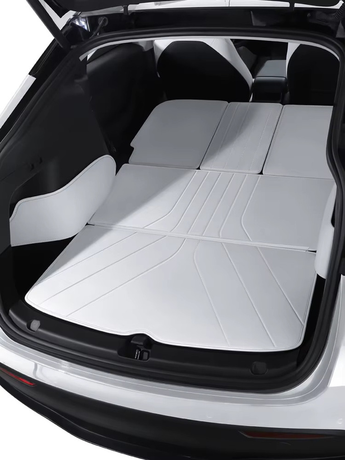 YZ Kofferraummatte aus Leder für Tesla Model Y Juniper 2021-2026, wasserdichte und rutschfeste Bodenmatte in Weiß - Bild 6