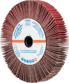 PFERD Lamellenschleifrad für Winkelschleifer, Durchmesser: 125 mm, Breite: 12,5 mm, Farbe: Rot - Bild 1