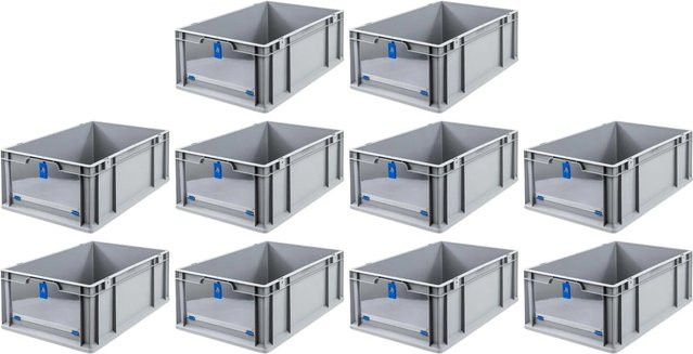 PROREGAL SparSet 10x Eurobox NextGen Insight Cover Blau mit verstärkten Wänden, H x B x T: 22 x 40 x 60 cm - Bild 1