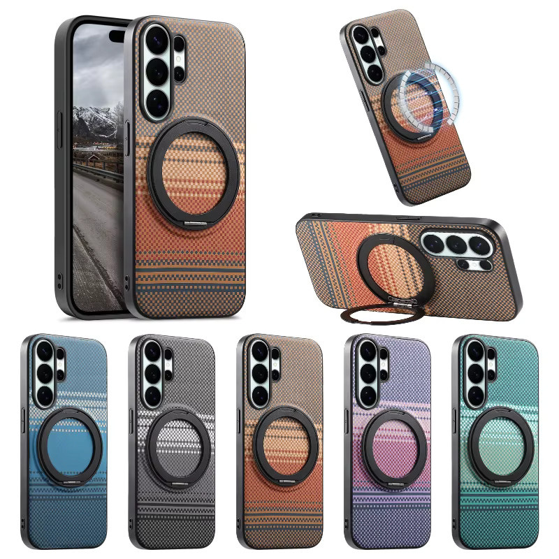 Harte magnetische Handyhülle mit 360 Grad drehbarem Kickstand für Samsung Galaxy S27 S26 S25 S24 S23 Plus Ultra FE in Grün - Bild 6