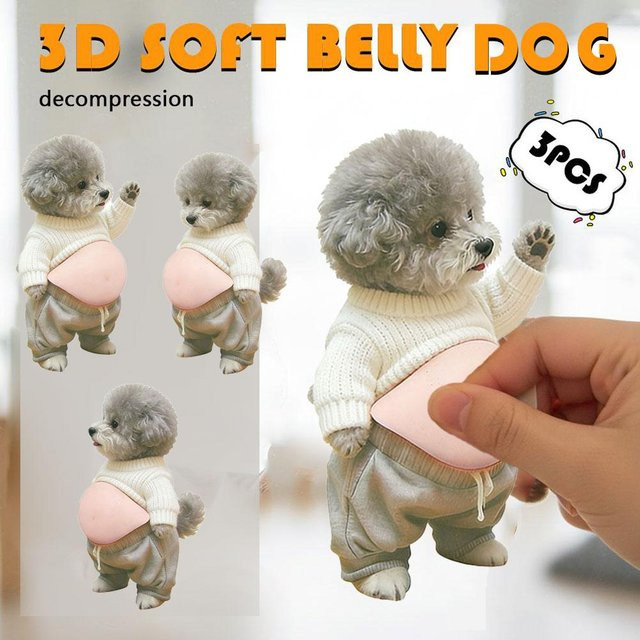 KITPIPI 3D Teddy-Hund Bauchaufkleber aus Silikon in Multicolour für Heimdekoration und Handy - Bild 1