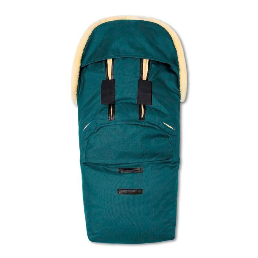 Hofbrucker Kinderwagen Lammfell-Fußsack Polaris in Türkis mit reflektierenden Elementen und Oeko-Tex 100 Zertifizierung - Bild 2
