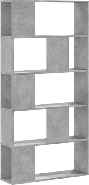 vidaXL Bücherregal mit 5 Böden aus Holzwerkstoff in Betongrau, B/T/H: 80,5 x 23,5 x 162,5 cm - Bild 1