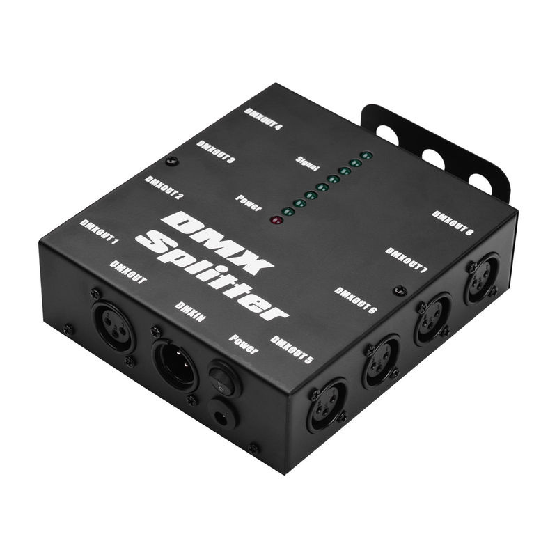 Andoer DMX512 Optischer Signalverstärker und Splitter mit 1 Eingang und 8 unabhängigen Ausgängen, EU-Stecker, Schwarz - Bild 5