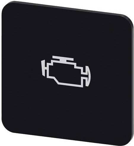 Siemens Bezeichnungsschild quadratisch 3SU1900-0AF16-0RY0 mit Motorsymbol in Schwarz und Weiß, B x H: 22 x 22 mm, 10 Stück - Bild 1