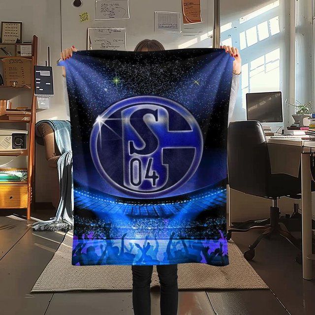 FC Schalke 04 Flanelldecke Blau B: 80 cm, T: 120 cm - Bild 1