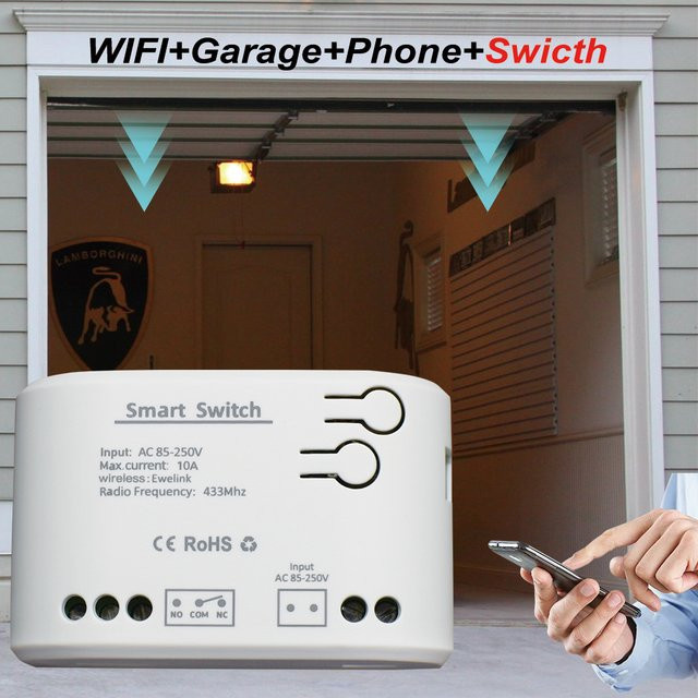 eWeLink WiFi Smart Garage Türöffner Controller mit Sprachsteuerung für Alexa und Google Home, Weiß - Bild 1