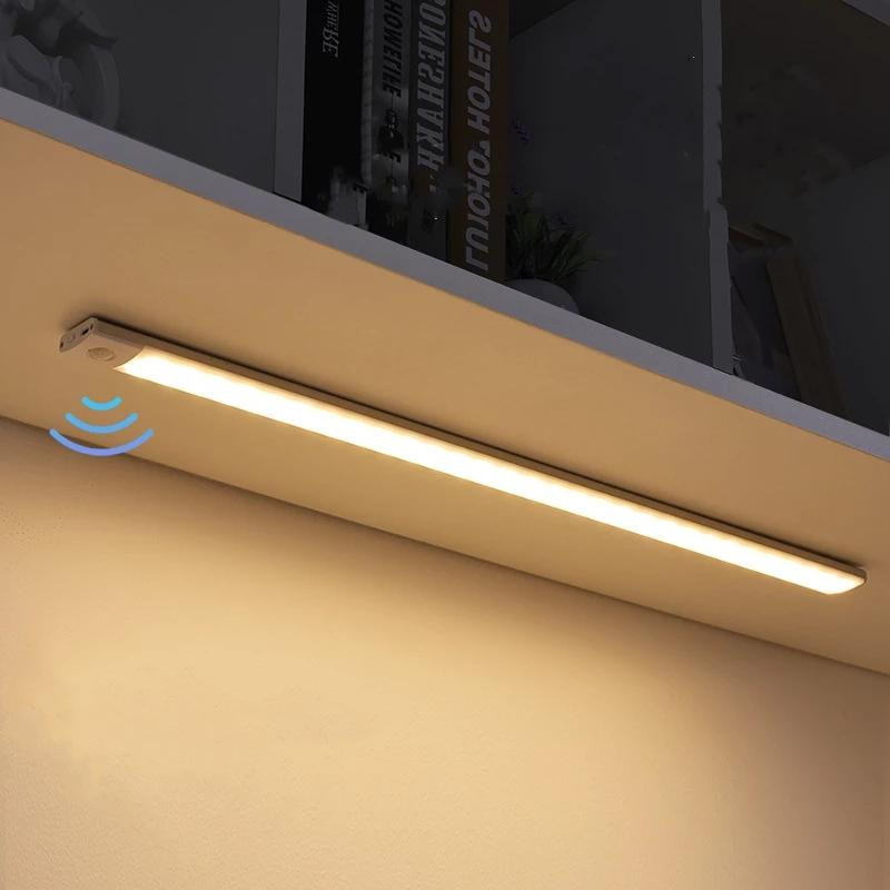 SHIJIN Light Intelligente LED-Lichtleiste mit Bewegungssensor und Induktion, kabellose magnetische COB-Lichtleiste für Kleiderschrank und Küche, dimmbar und wiederaufladbar, Breite: 30 cm, Farbe: Schwarz - Bild 6