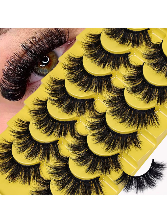 JIEFUXIN Künstliche Wimpern, 7 Paar, Black, Unisex - Bild 6