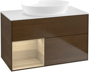 V&B Waschtischunterschrank Finion 100 in Eiche, Breite: 100 cm, Höhe: 50,1 cm, Tiefe: 50,1 cm - Bild 1