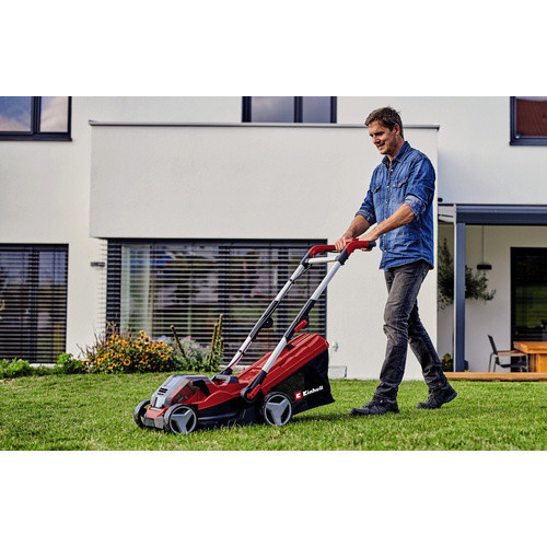 Einhell Power X-Change Akku-Rasenmäher GE-CM 36/34-1 Li-Solo in Rot mit Grasfangkorb und verstellbarer Schnitthöhe 25-65 mm - Bild 4