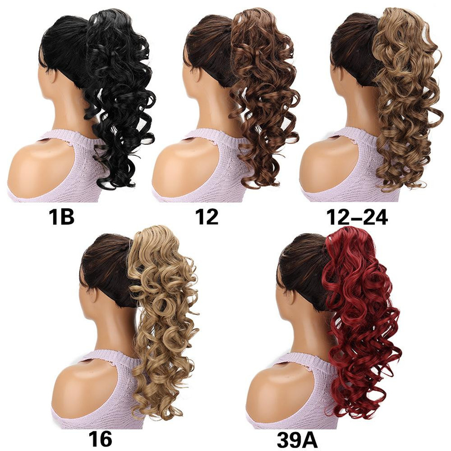 MERISIHAIR Synthetische Pferdeschwanz-Haarverlängerung, lang, lockig, 40 cm, Damen - Bild 3