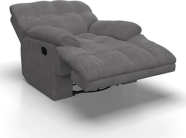 Bessagi Home Sessel Natalie Drehbar in Dunkelgrau mit Cord-Bezug - Bild 1