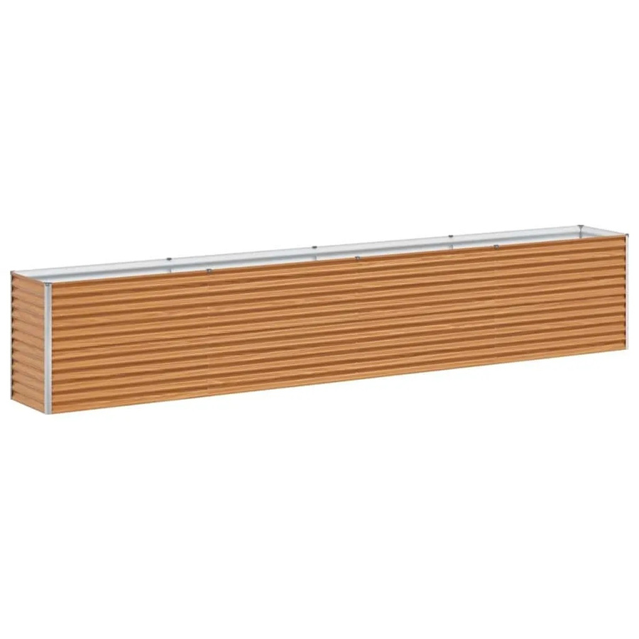vidaXL Hochbeet aus verzinktem Stahl in Hellbraun, B/T/H: 390 x 50 x 68 cm - Bild 2