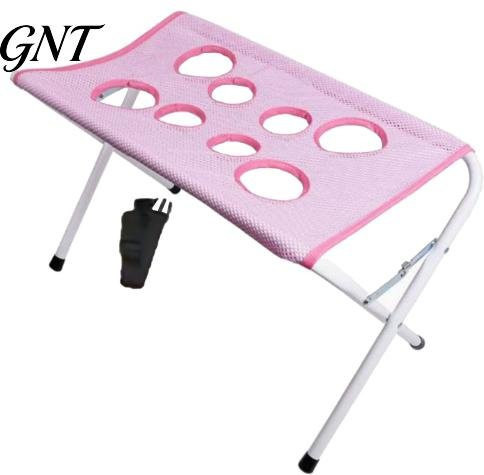 Verstellbarer Haustierpflege-Standtisch von qiaoyandxs in Rosa mit klappbarem Ständer, Katzenhängematte und Waschstation für kleine Hunde - Bild 1