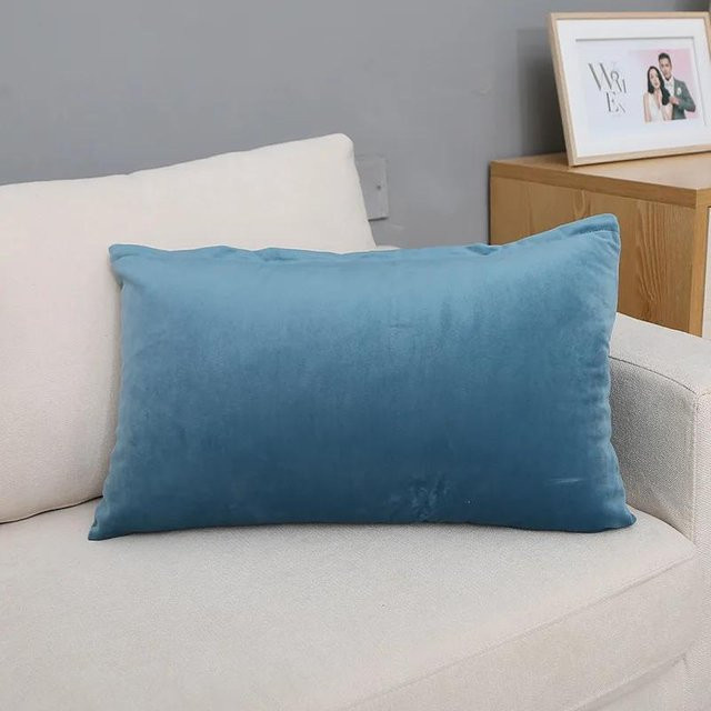 JMG Clothing Rechteckiger Samt Kissenbezug in Blau, B/H: 40 x 60 cm - Bild 1