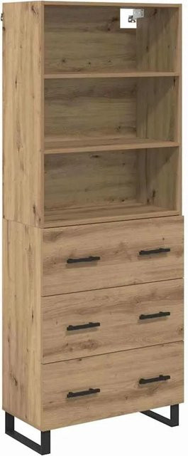 vidaXL Highboard Artisan-Eiche in Braun aus Holzwerkstoff, B/T/H: 69,5 x 34 x 180 cm - Bild 1