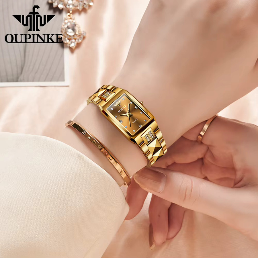 OUPINKE Armbanduhr Edelstahl, Quarz, Roségold, Damen - Bild 4