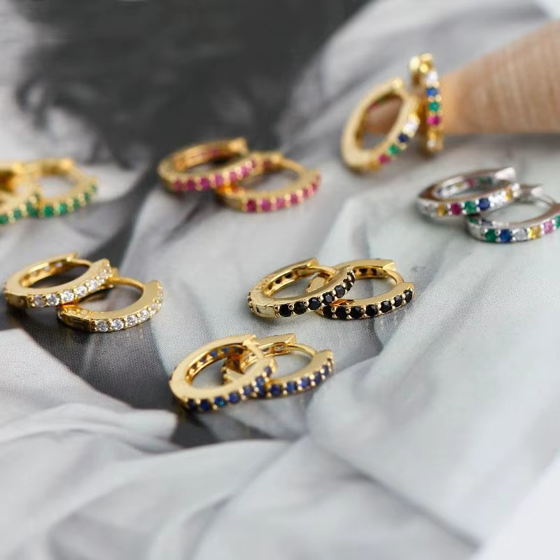 ANENJERY Creolen, Kristall, Gold, Damen - Bild 1