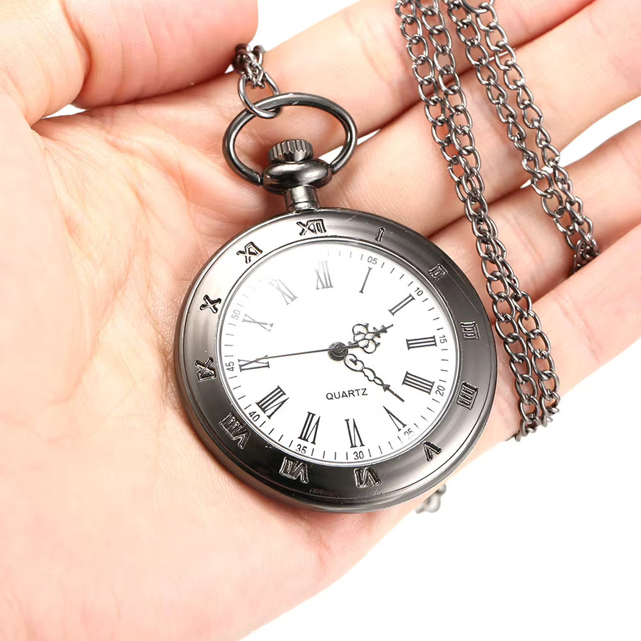 Taschenuhr Quarz, Schwarz, Analoguhr, Unisex - Bild 2